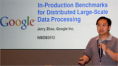 Google Senior Staff Engineer Jerry Zhao presents at WBDB2012. Image: Ron Hawkins, SDSC.