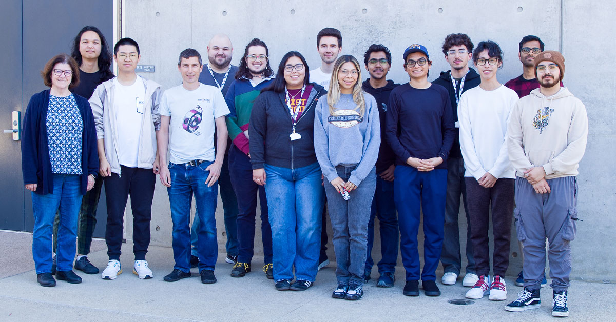 Group of students and mentor, Mary Thomas. 