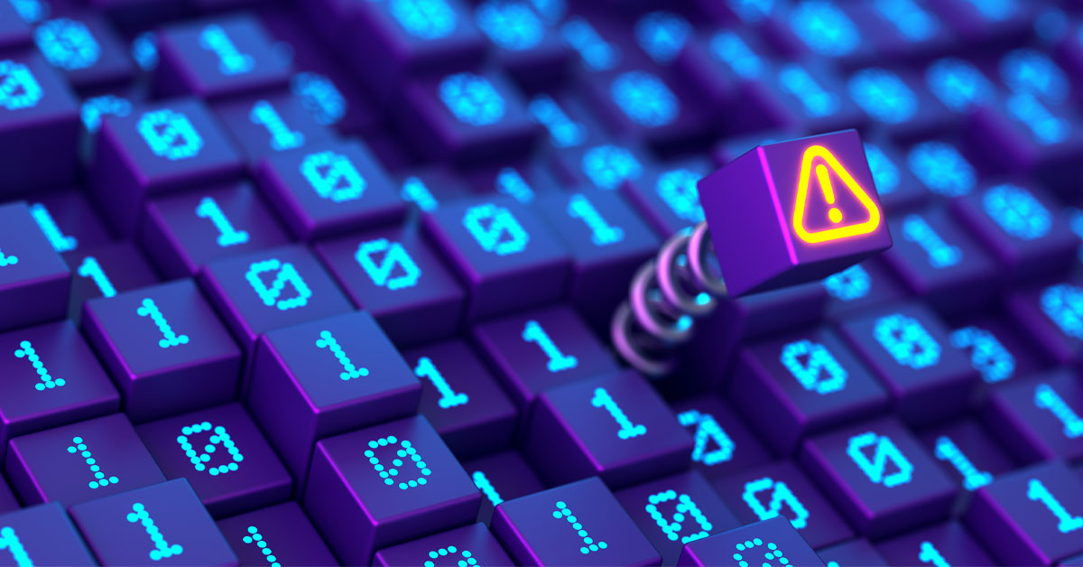 Error cube popping up amidst a series of binary cubes.